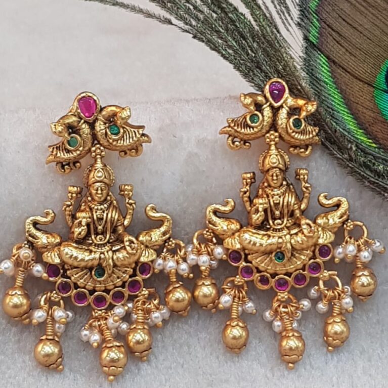 Antique Gaja-Lakshmi Earrings