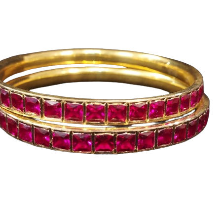 Red Stone Bangles