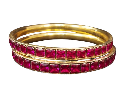 Red Stone Bangles